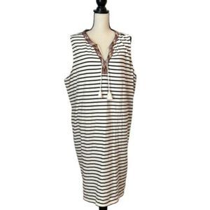 ACCEPTING ALL OFFERS! Ava and Viv Black White Striped Dress Tassels 1xl